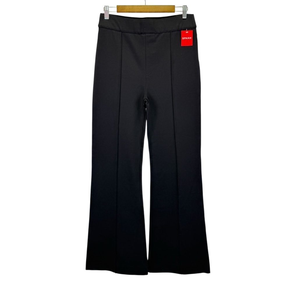 SPANX The Perfect Wide Leg Flare Black Dressy Trouser Pants Women Size L NWT